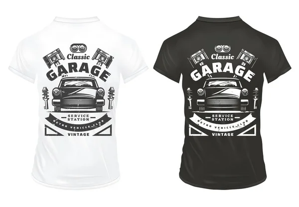 Klassieke oldtimers Garage Service Prints — Stockvector