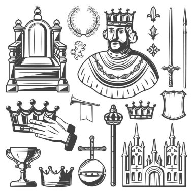 Vintage Kraliyet öğeleri kümesi