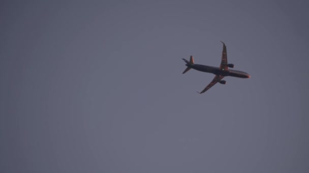 Spodní pohled na letadla na obloze — Stock video