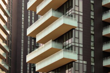 Modern balkon şehir manzarası finans çeyreğinde