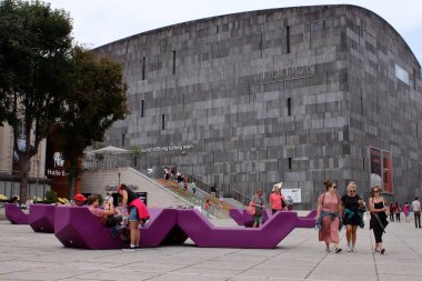 Müze çeyreği, Wien, Avusturya - aug 2019: Leopold veya Mumok gibi modern sanat müzeleri için merkez meydan yarışmacısı.
