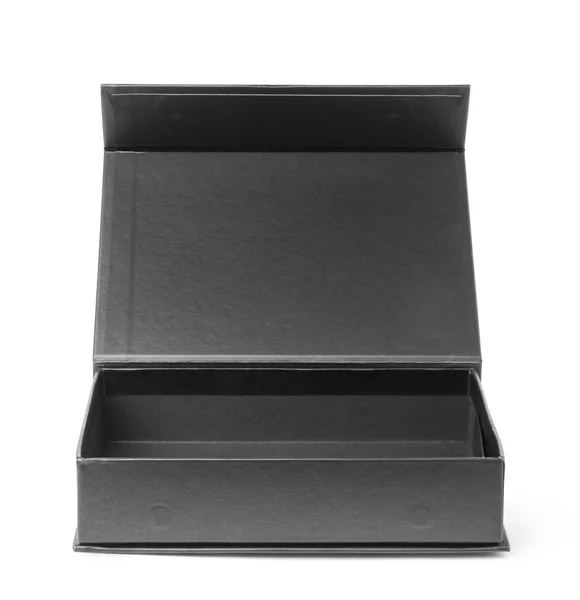 Черный картонный ящик — стоковое фото