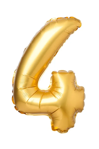 Number 4 of golden balloon — Stock Photo, Image