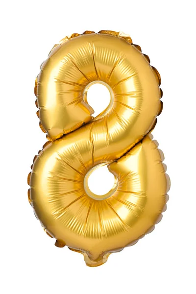 8 antal gyllene ballong — Stockfoto