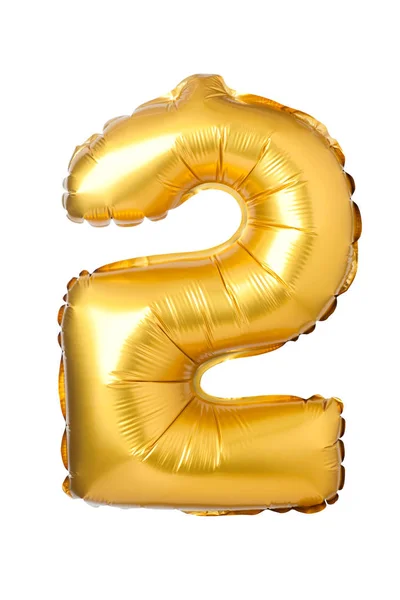 Number 2 of golden balloon — Stock Photo, Image