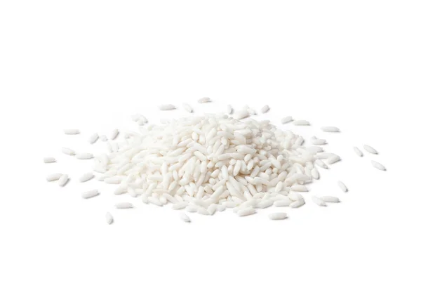 Hromada Lepkavé Rýže Bílém Pozadí — Stock fotografie