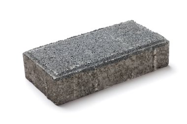 grey brick isolated on white background clipart