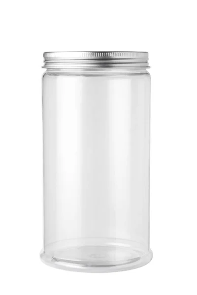 白い背景に分離された空のプラスチック製の瓶 — ストック写真