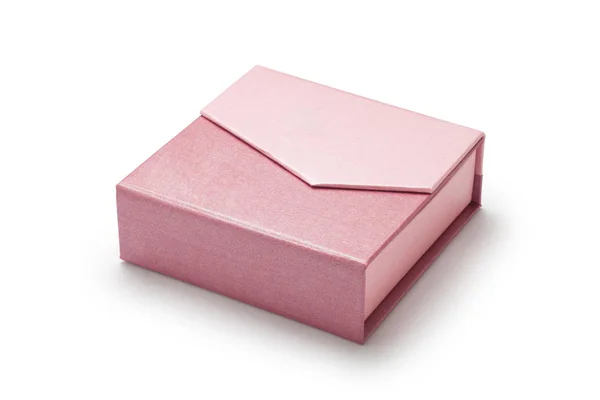 Růžová Dárková Krabice Izolované Bílém Pozadí — Stock fotografie