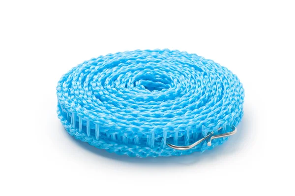 Roll Blue Rope Isolated White Background — Stock Photo, Image