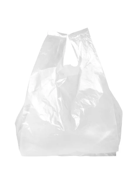 Sacchetto Plastica Trasparente Isolato Sfondo Bianco — Foto Stock