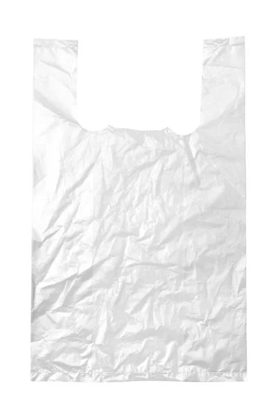 Saco Plástico Transparente Isolado Fundo Branco — Fotografia de Stock