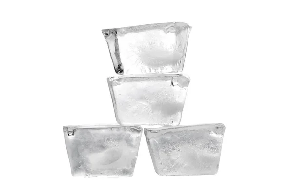 Four Ice Cubes White Background — Stock Photo, Image
