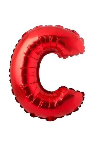 Carta Balões Vermelhos Isolados Sobre Fundo Branco — Fotografia de Stock