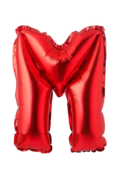 Beyaz Arkaplanda Izole Edilmiş Kırmızı Balonların Harfi — Stok fotoğraf