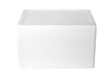 Beyaz arka plan üzerinde izole Styrofoam kutusu