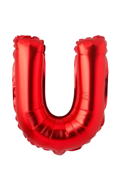 Lettera Palloncino Rosso Isolato Sfondo Bianco — Foto Stock