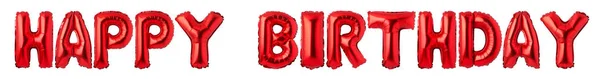 Upper Case Letters Happy Birthday Red Foil Balloons — Stock Photo, Image