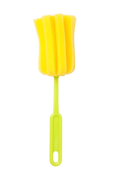 Sponge Brush Cup Cleaning Isolated White Background — Stock Photo, Image