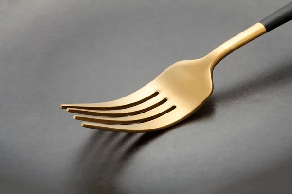 Metal Fork Black Plate Close — 스톡 사진