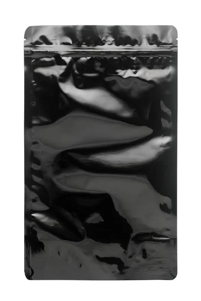 Pusty Czarny Worek Foliowy Izolowany Białym Tle — Zdjęcie stockowe