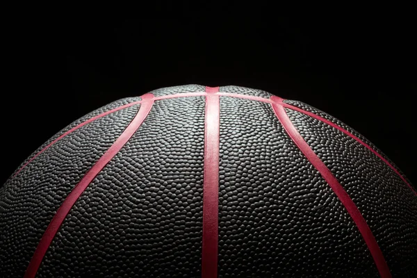 Крупним Планом Чорний Баскетбол Чорному Тлі — стокове фото