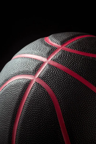 Крупный План Черного Баскетбола Черном Фоне — стоковое фото
