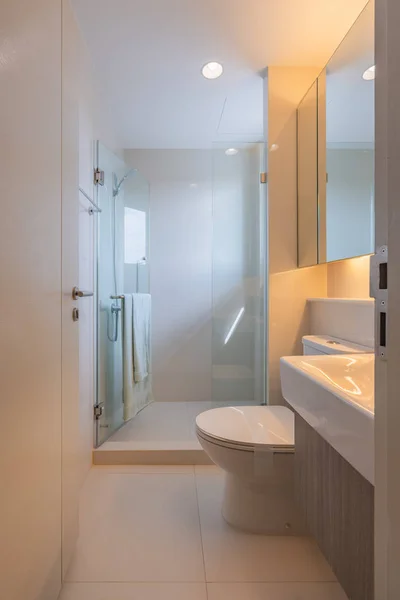 샤워실 장식이 현대식 화장실 — 스톡 사진