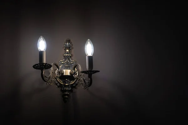Retro Wandlamp Lamp Gloeilamp Interieur Vintage Stijl Decoratie Eigentijdse — Stockfoto