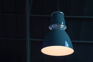 Klasik mavi metal lamba iç aydınlatma ampulleri eski tarz dekorasyon çağdaş 