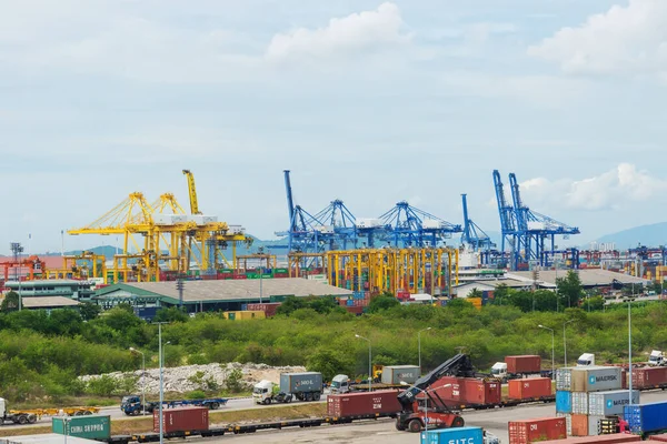 Chonburi Thailand Juli 2014 Containrar Internationell Sjöfart Docka Industrial Container — Stockfoto