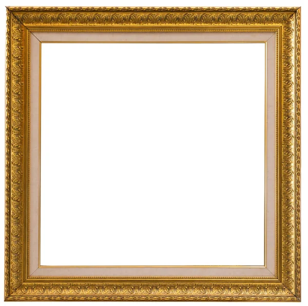 Beautiful Golden Picture Frame Vintage Carved Gilded Border Antique Interior — Stock Photo, Image