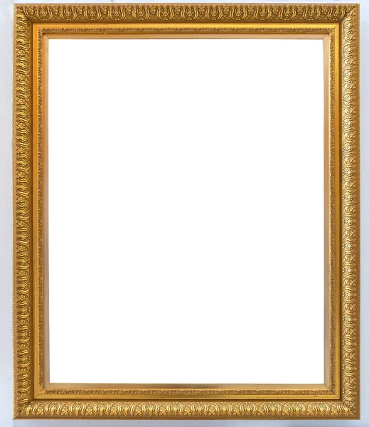 Beautiful Golden Picture Frame Vintage Carved Gilded Border Antique Interior — Stock Photo, Image