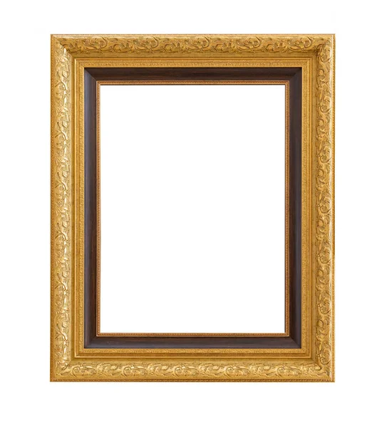 Beautiful Golden Picture Frame Vintage Carved Gilded Border Antique Interior — Stock Photo, Image