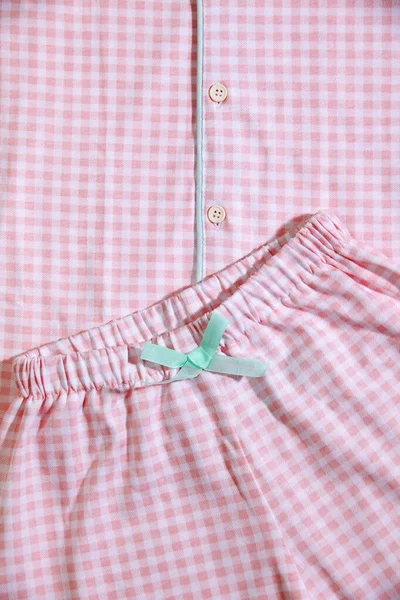 Wunderschöne Rosa Babybekleidung Stylische Karierte Pyjamas — Stockfoto