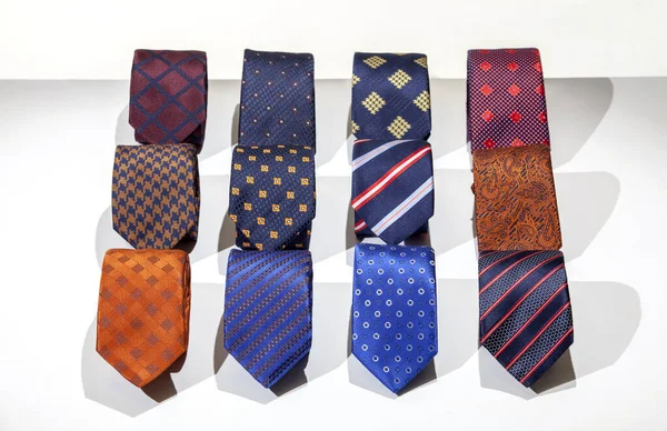 Close Male Ties Look Book Copy Space — Stock Photo, Image