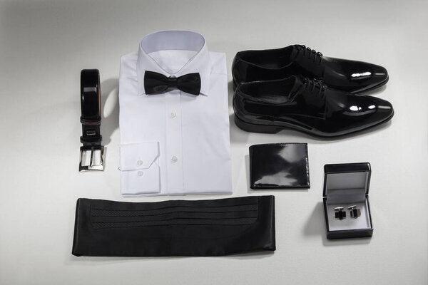 shot of male fashion clothes and accessories for look book, copy space