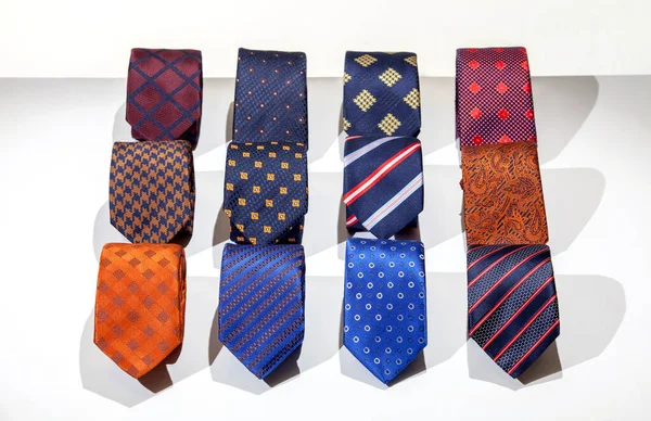 Accessories Men Colorful Ties Isolated White Background Men Clothing Fashion — Stock Photo, Image