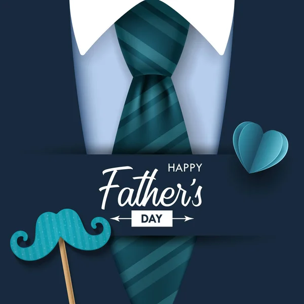 Fathers Day Banner Design Lettering Tie Vector Illustration — Stock Vector
