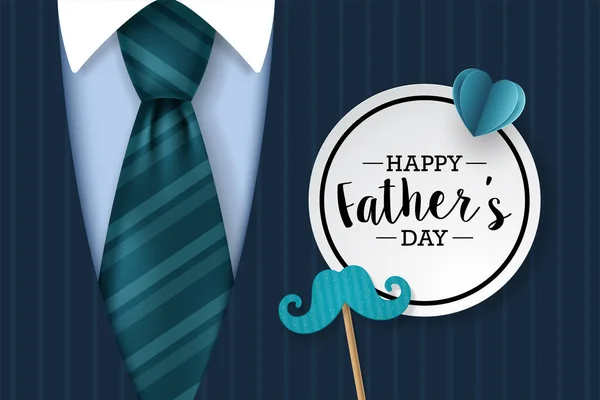 Fathers Day Banner Design Lettering Tie Vector Illustration — Stock Vector