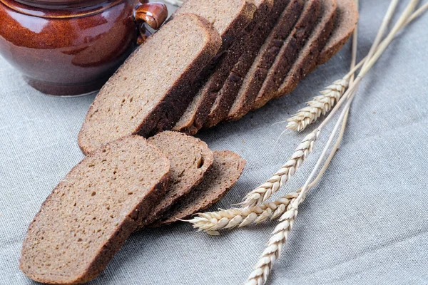 Pan Fresco Suave Pan Rebanado Espigas — Foto de Stock