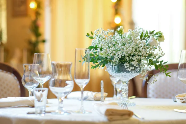 Décor Mariage Salle Banquet Intérieure Bouquets — Photo