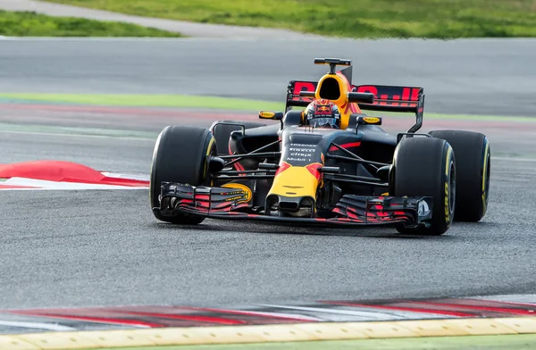 Макс Verstappen (Redbull) - F1 тест днів 2017 — стокове фото