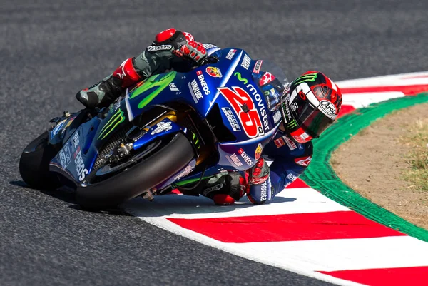 GP CATALUNIA MOTO GP. VIALES MAVERICOS, MOVIR EL EQUIPO DE YAMAHA . — Foto de Stock