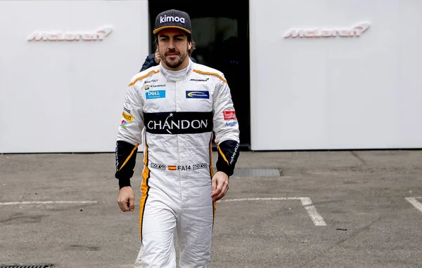 Barcelona Spanien Februari 2018 Fernando Alonso Formula One Test Dagarna — Stockfoto