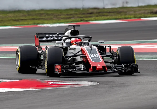 Barcelona Spania Martie 2018 Kevin Magnussen Timpul Zilelor Test Formula — Fotografie, imagine de stoc