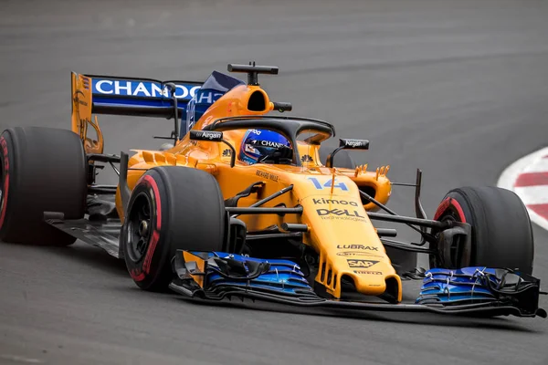 Barcelona Espanha Março 2018 Fernando Alonso Durante Dias Teste Fórmula — Fotografia de Stock