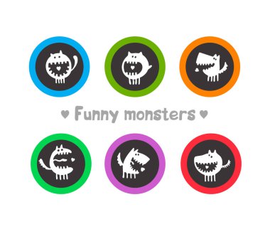 komik canavarlar ile logolar