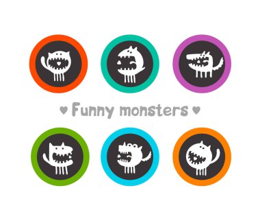 komik canavarlar ile logolar