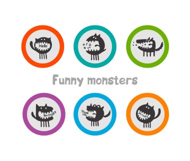 komik canavarlar ile logolar